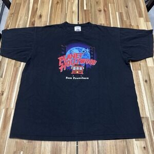 Vintage Planet Hollywood Shirt Mens XL‎ Black San Francisco Trolley Made In USA